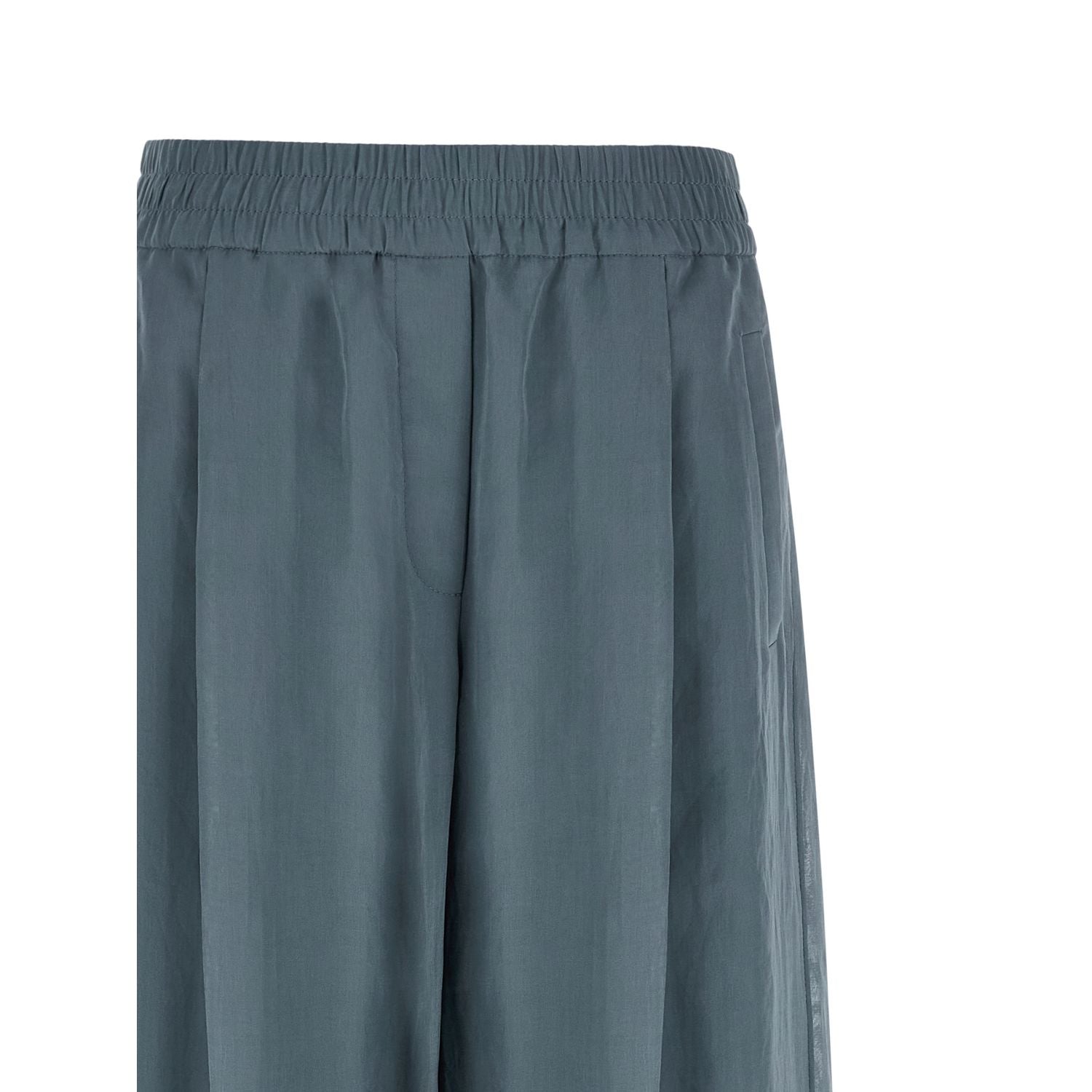 Brunello Cucinelli Blue Cotton Casual Pants