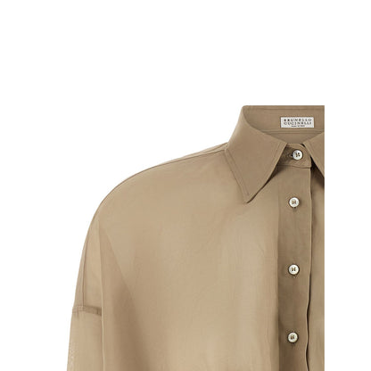 Brunello Cucinelli Beige Cotton Blouse