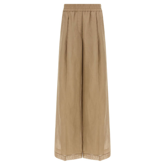 Brunello Cucinelli Beige Cotton Casual Pants
