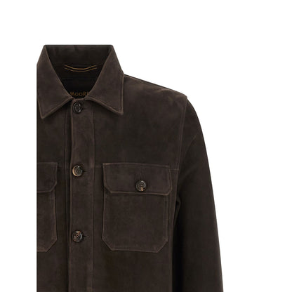 MooRER Brown Lamb Leather Leather Jacket