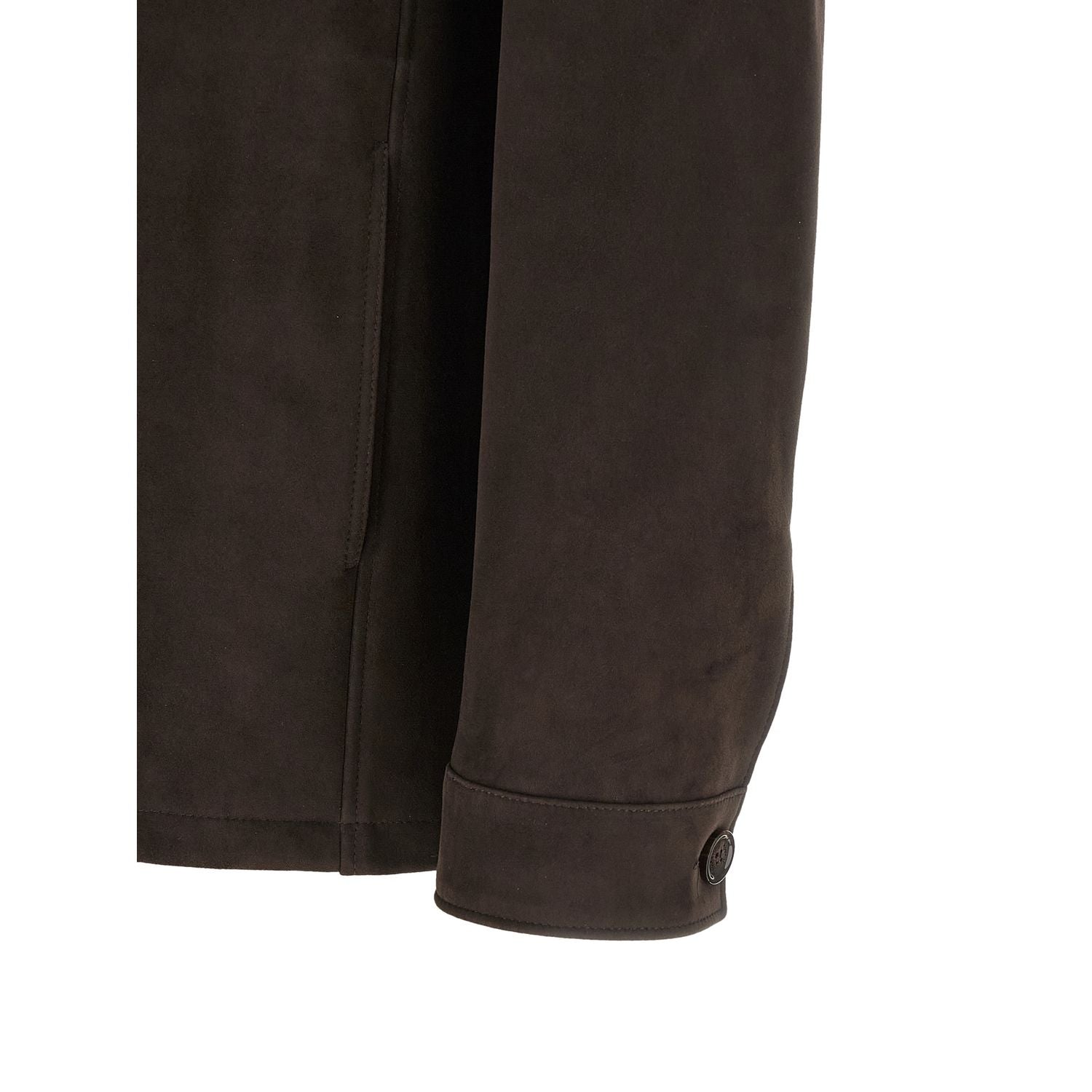 MooRER Brown Lamb Leather Leather Jacket