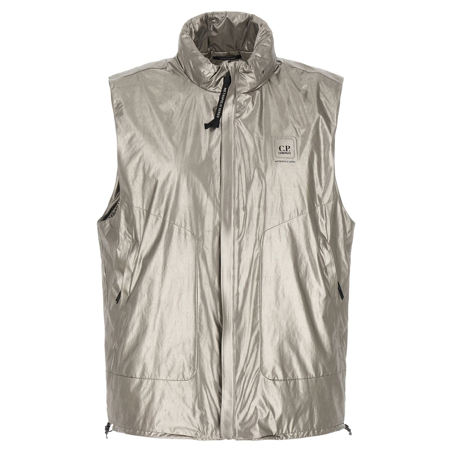 C.P. Company Silver Polyester Sleeveless Jacket
