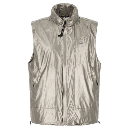 C.P. Company Silver Polyester Sleeveless Jacket
