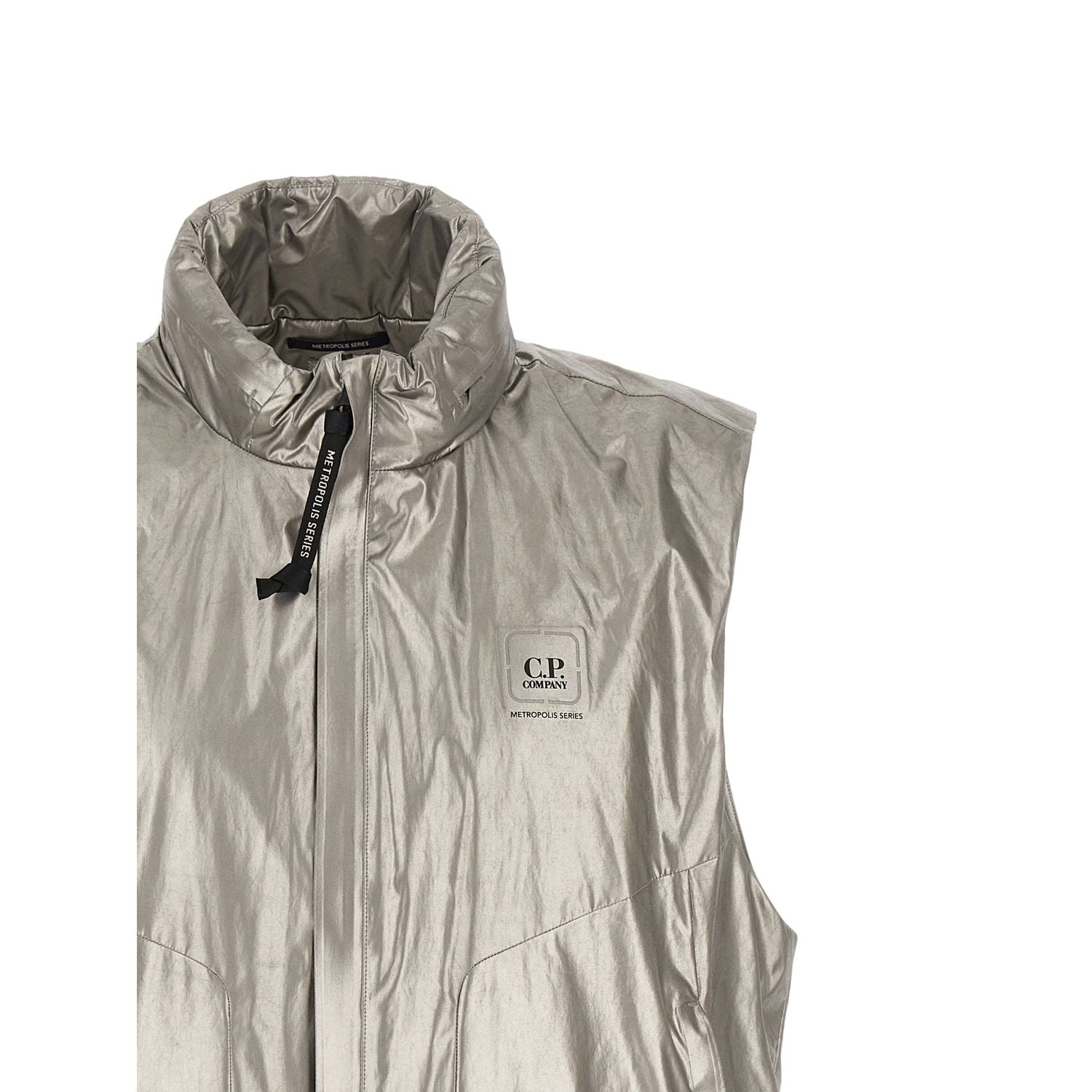 C.P. Company Silver Polyester Sleeveless Jacket