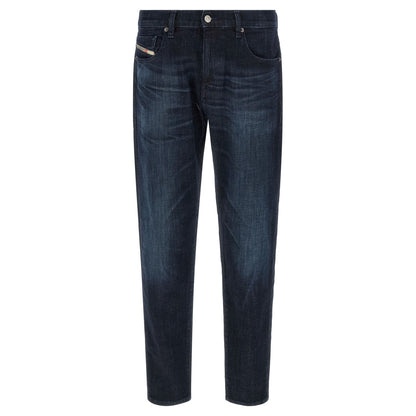 Diesel Blue Cotton Straight-Leg Jeans