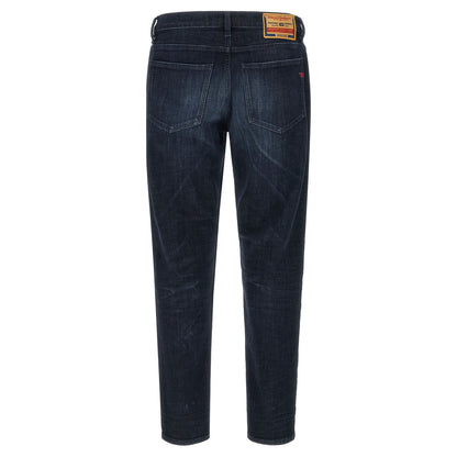Diesel Blue Cotton Straight-Leg Jeans