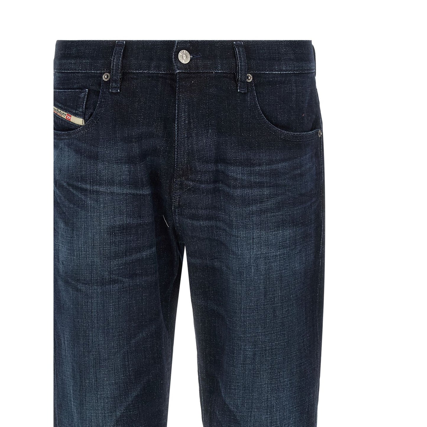 Diesel Blue Cotton Straight-Leg Jeans