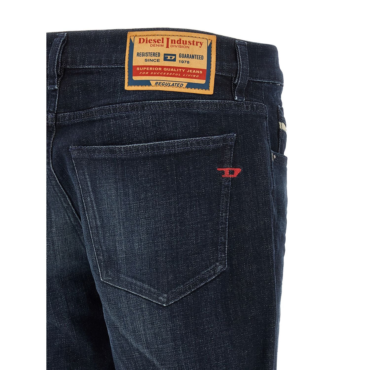 Diesel Blue Cotton Straight-Leg Jeans
