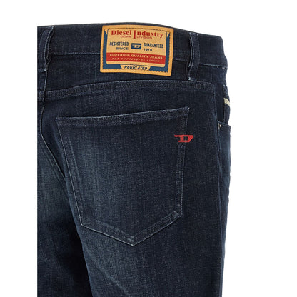 Diesel Blue Cotton Straight-Leg Jeans