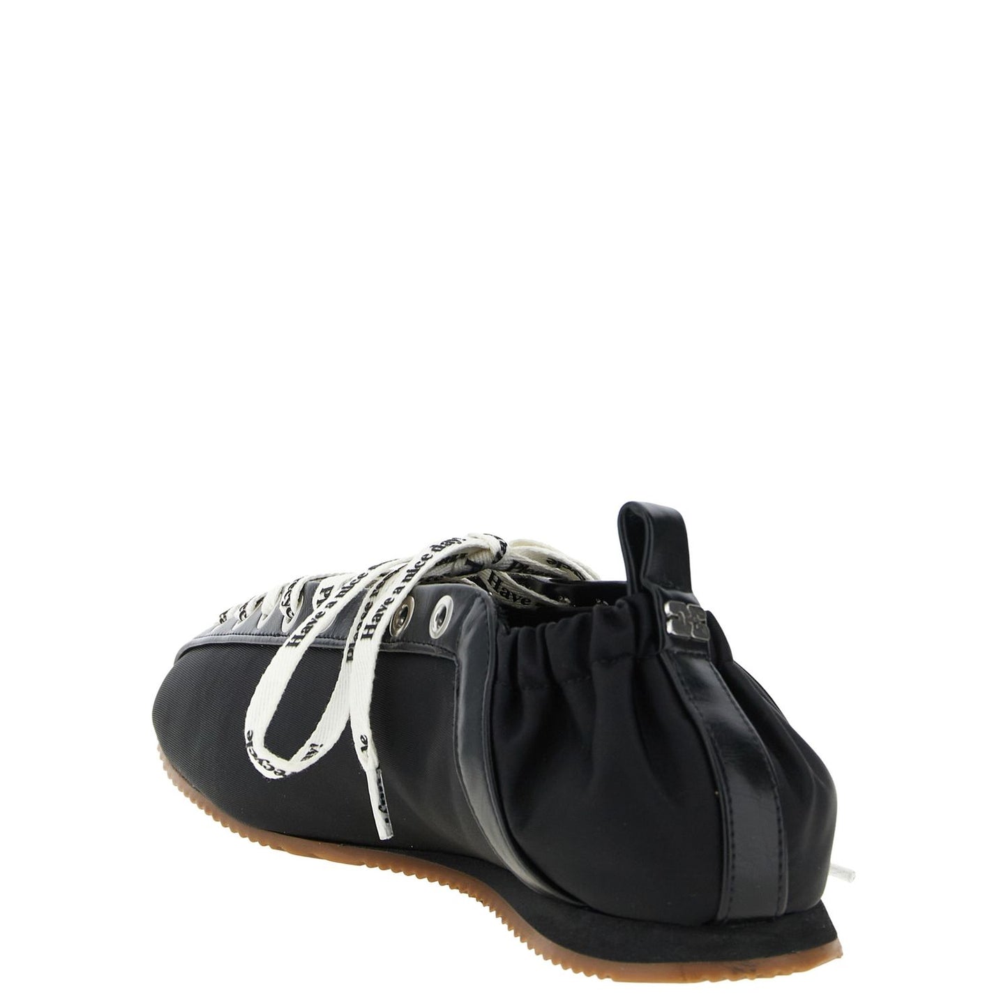 Ganni Black Polyamide Ballet Flats