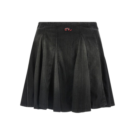 Diesel Black Cotton Long Skirt
