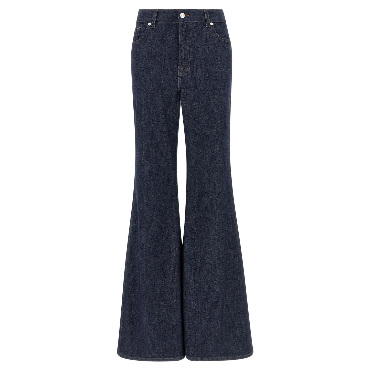 7 For All Mankind Blue Cotton Flared Jeans