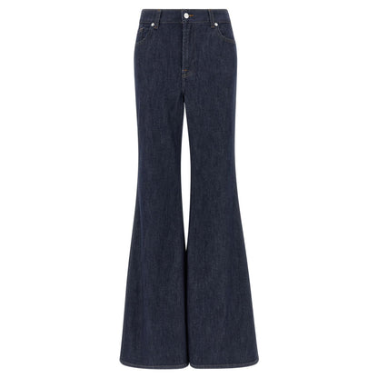 7 For All Mankind Blue Cotton Flared Jeans