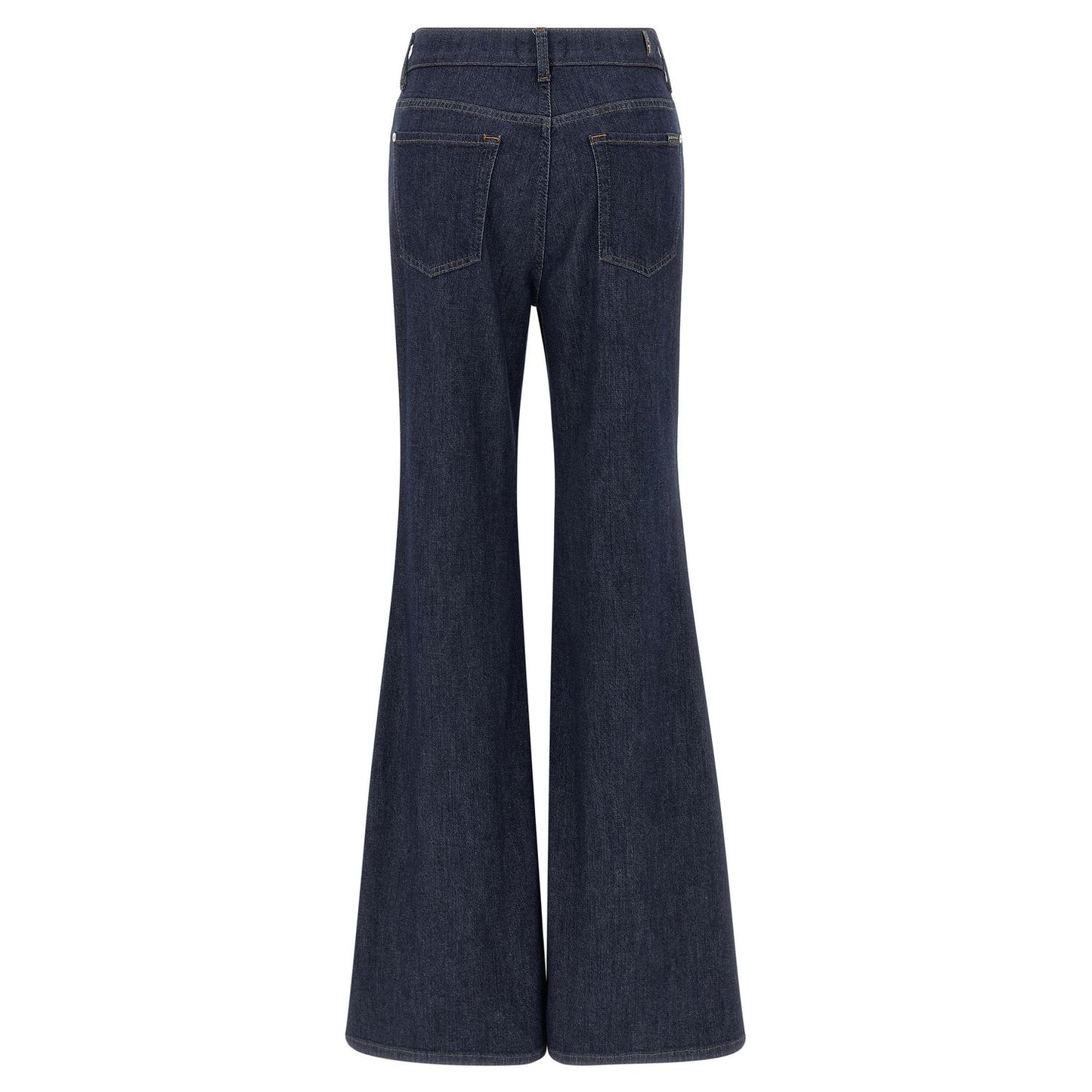 7 For All Mankind Blue Cotton Flared Jeans