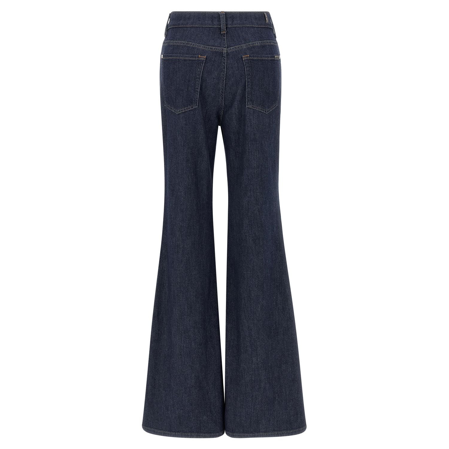 7 For All Mankind Blue Cotton Flared Jeans