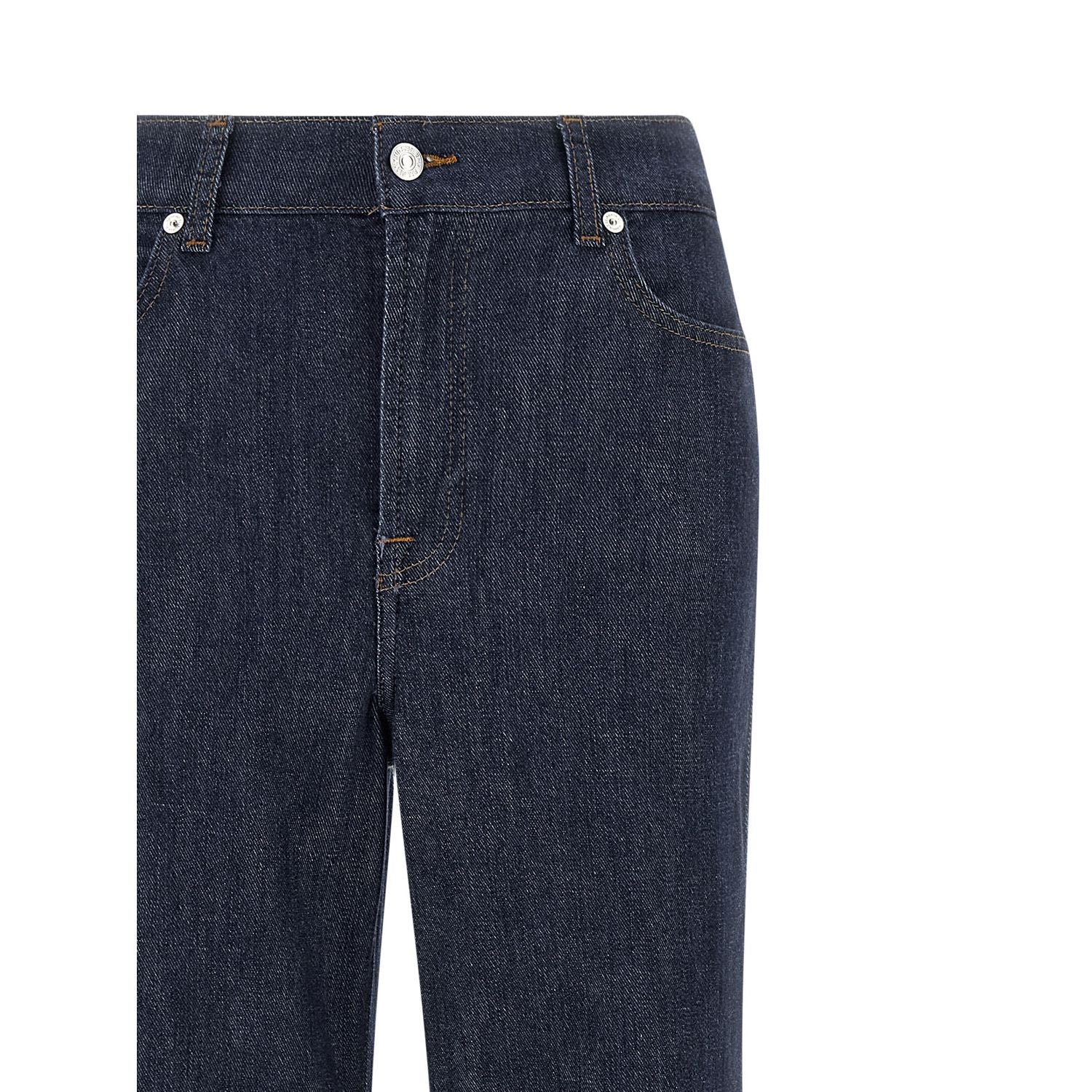 7 For All Mankind Blue Cotton Flared Jeans