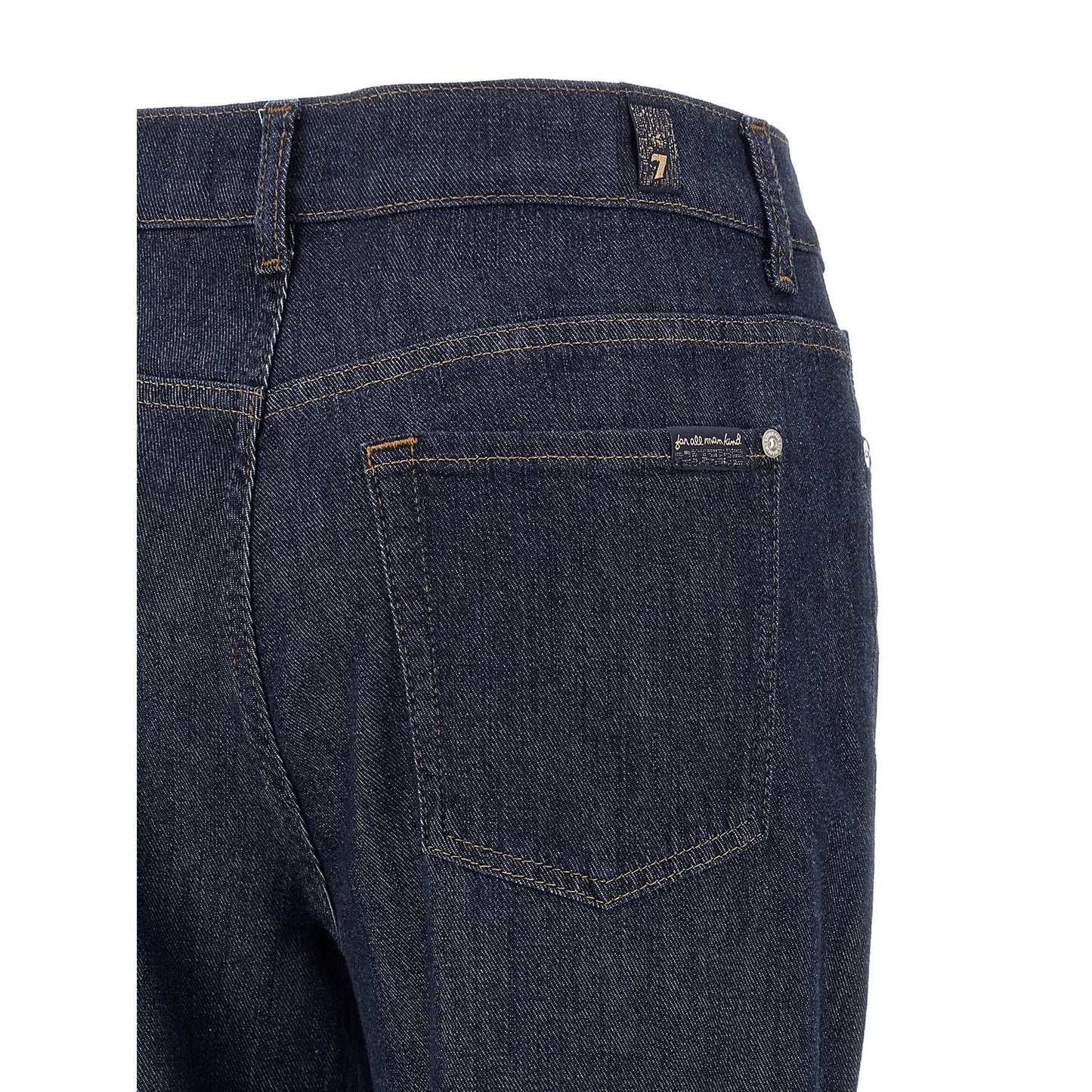 7 For All Mankind Blue Cotton Flared Jeans