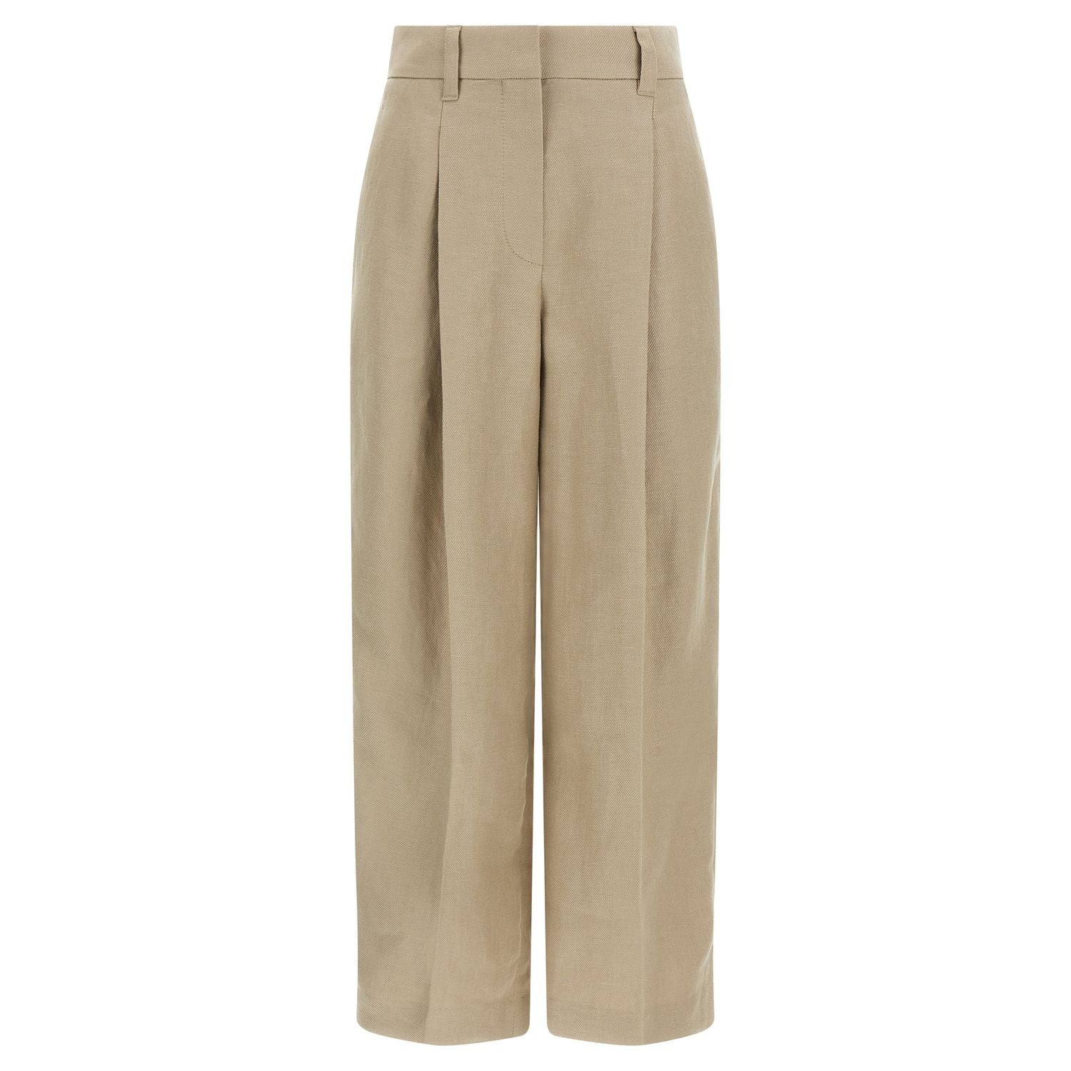 Brunello Cucinelli Beige Linen Casual Pants