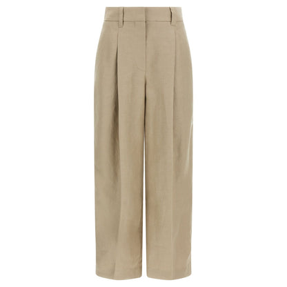 Brunello Cucinelli Beige Linen Casual Pants