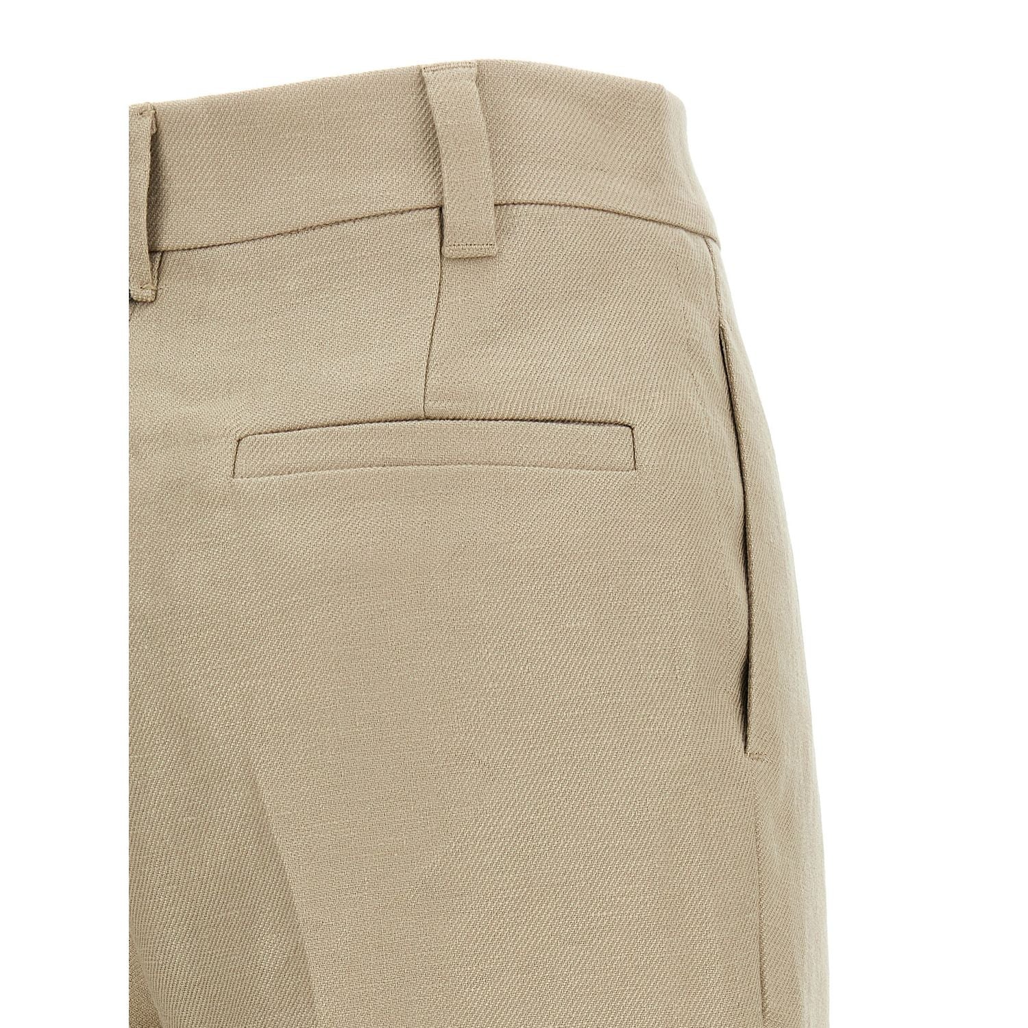 Brunello Cucinelli Beige Linen Casual Pants