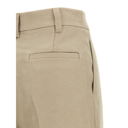 Brunello Cucinelli Beige Linen Casual Pants