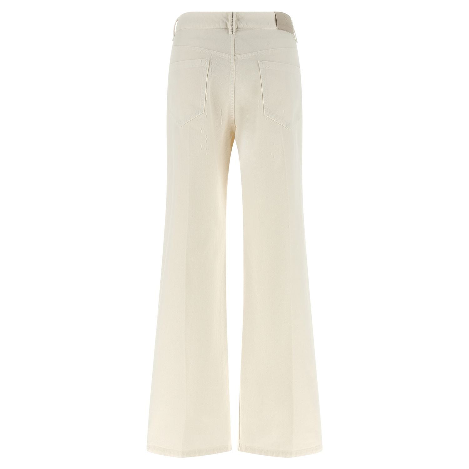 Brunello Cucinelli White Cotton Relaxed Fit Jeans