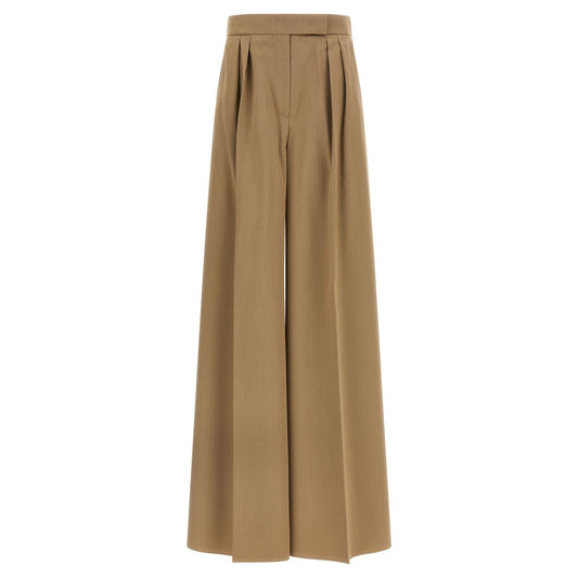 Max Mara Brown Virgin Wool Casual Pants