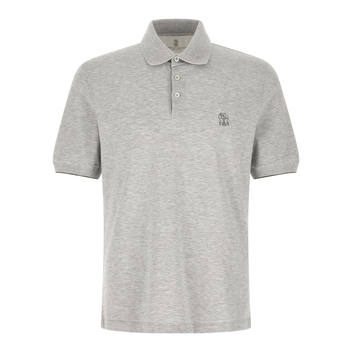 Brunello Cucinelli Gray Cotton Polo Shirt