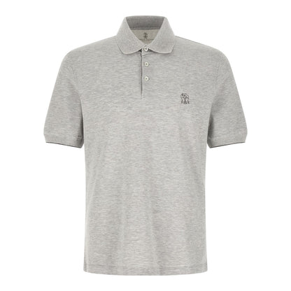 Brunello Cucinelli Gray Cotton Polo Shirt