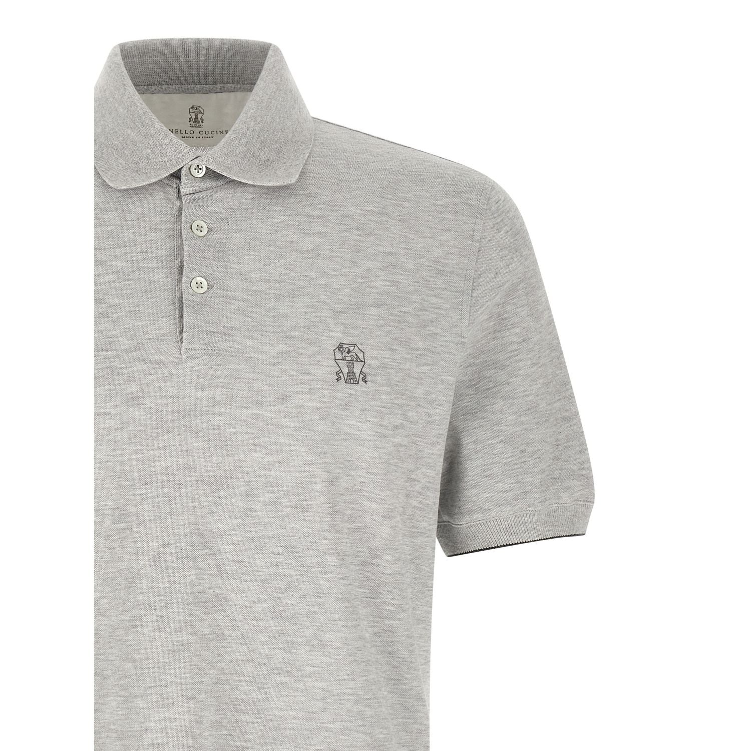Brunello Cucinelli Gray Cotton Polo Shirt