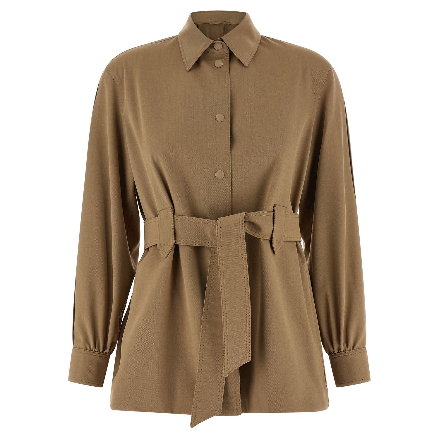 Max Mara Beige Virgin Wool Blouse
