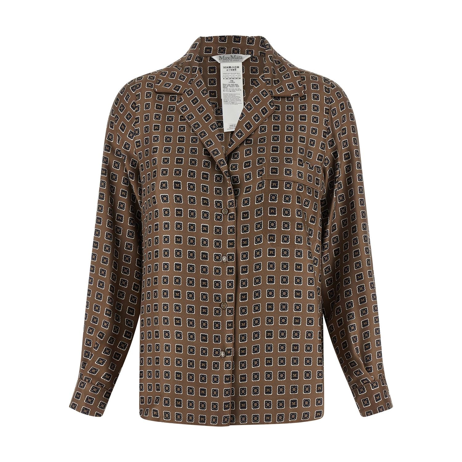 Max Mara Brown Silk Blouse