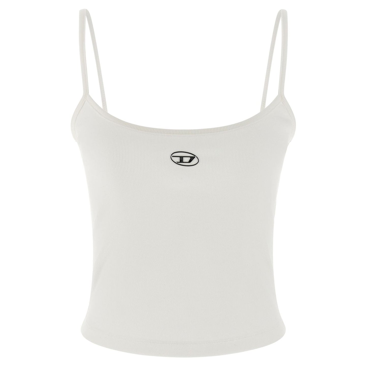 Diesel White Cotton Tank Tops
