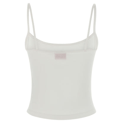Diesel White Cotton Tank Tops