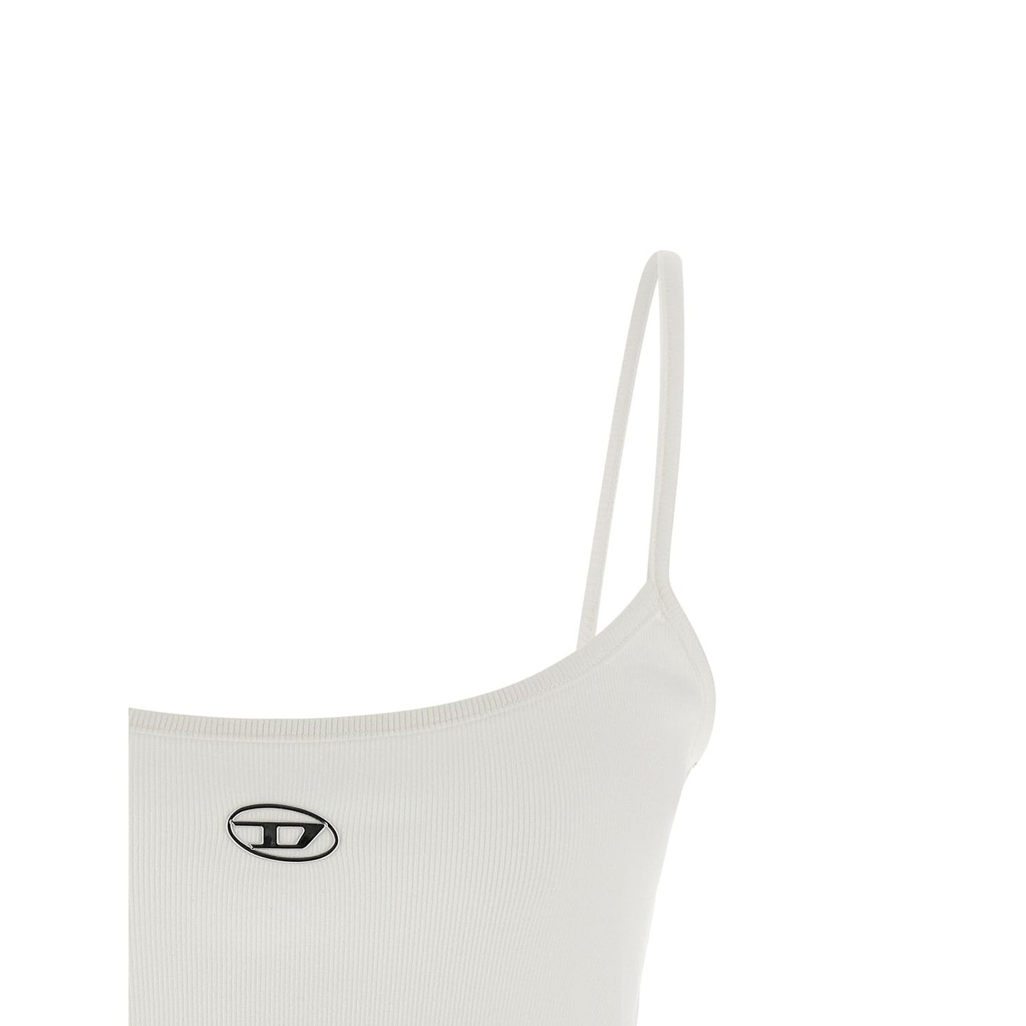 Diesel White Cotton Tank Tops