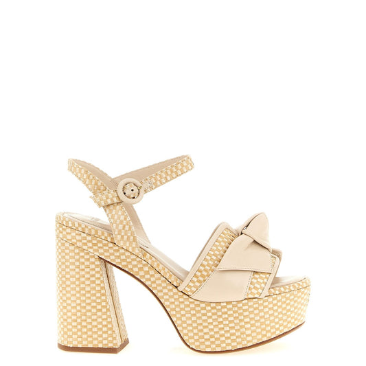 Alexandre Birman Beige Cowhide Stiletto Heel Sandals