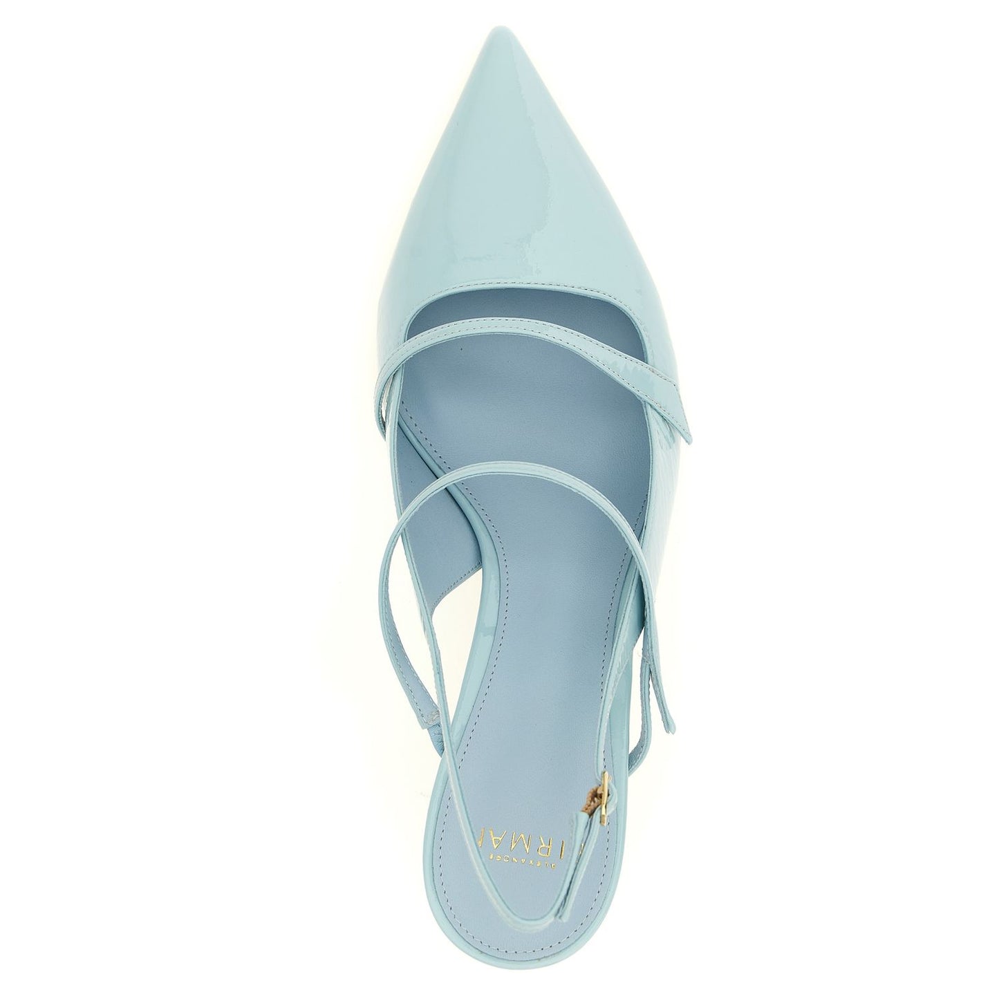 Alexandre Birman Blue Cowhide Mid Heel Pumps