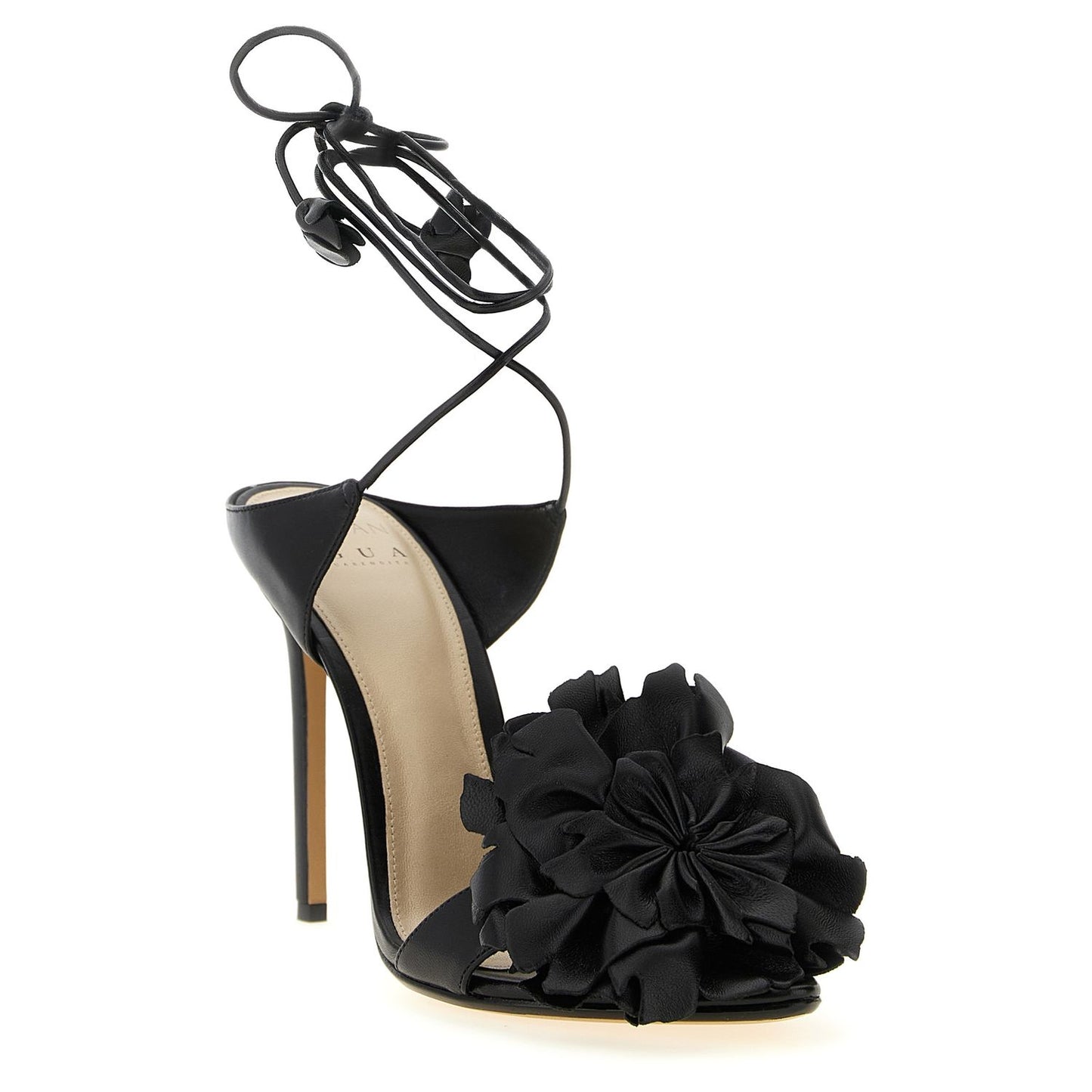 Alexandre Birman Black Cowhide Stiletto Heel Sandals