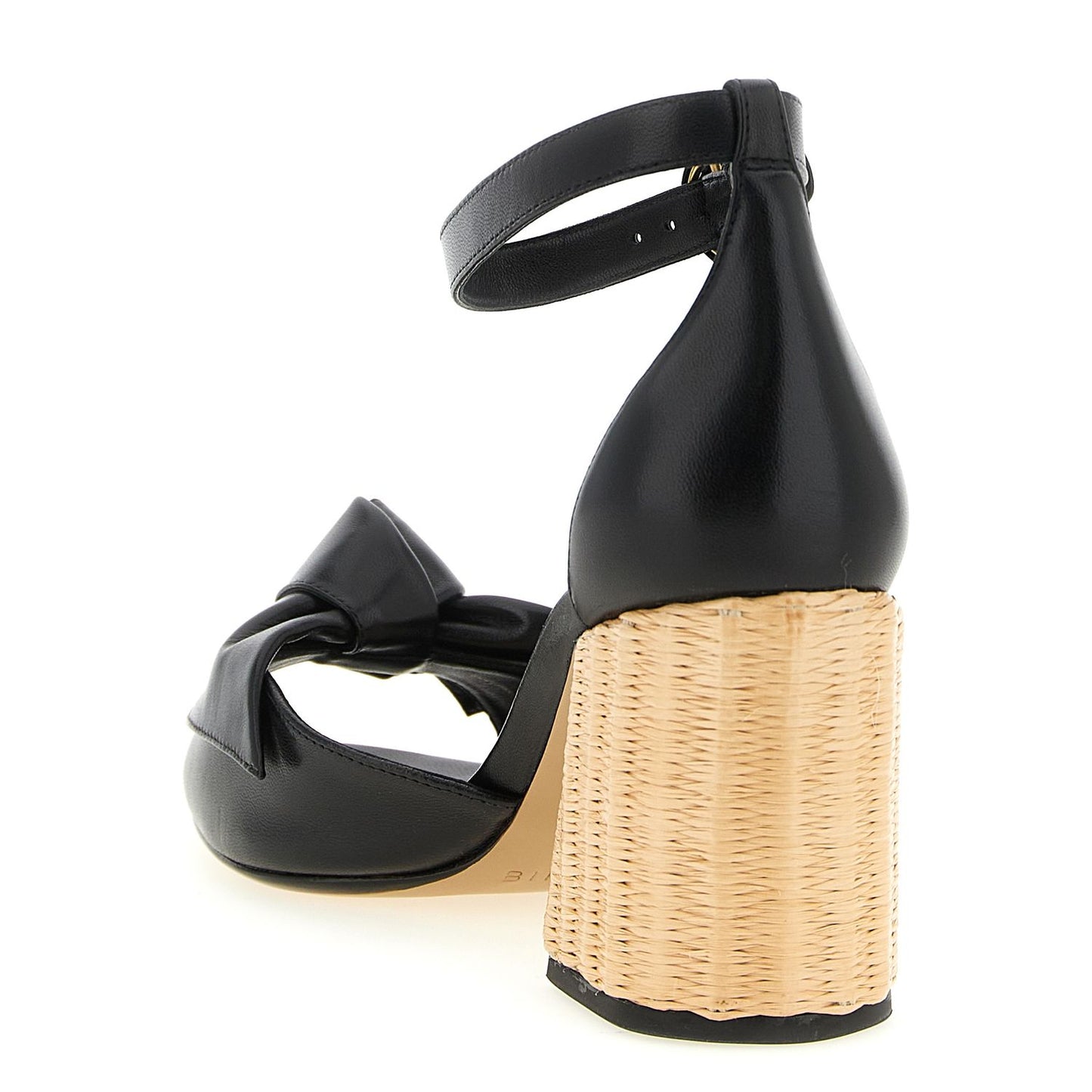 Alexandre Birman Black Cowhide Stiletto Heel Sandals