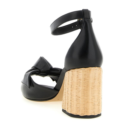 Alexandre Birman Black Cowhide Stiletto Heel Sandals