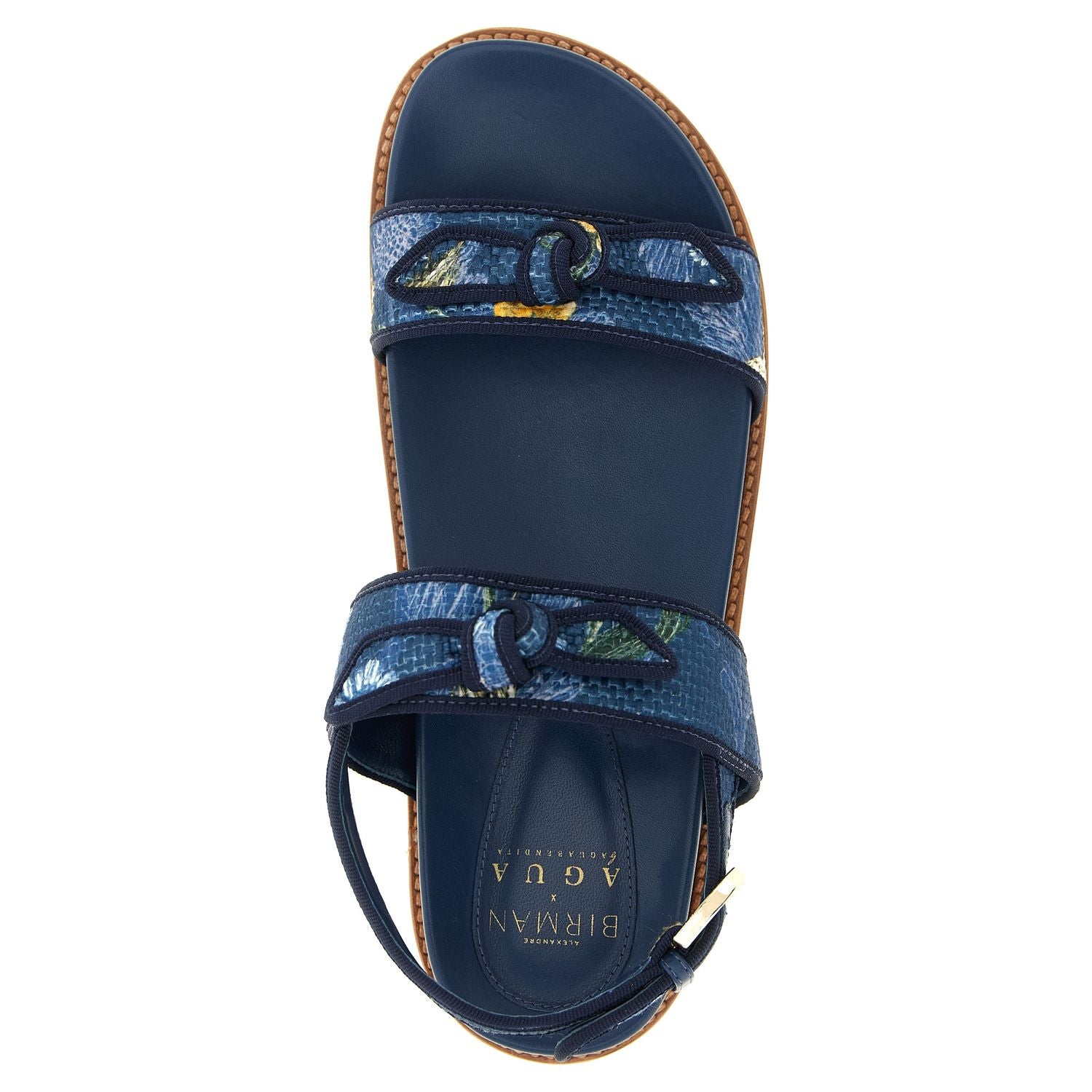 Alexandre Birman Blue Cowhide Flat Sandals