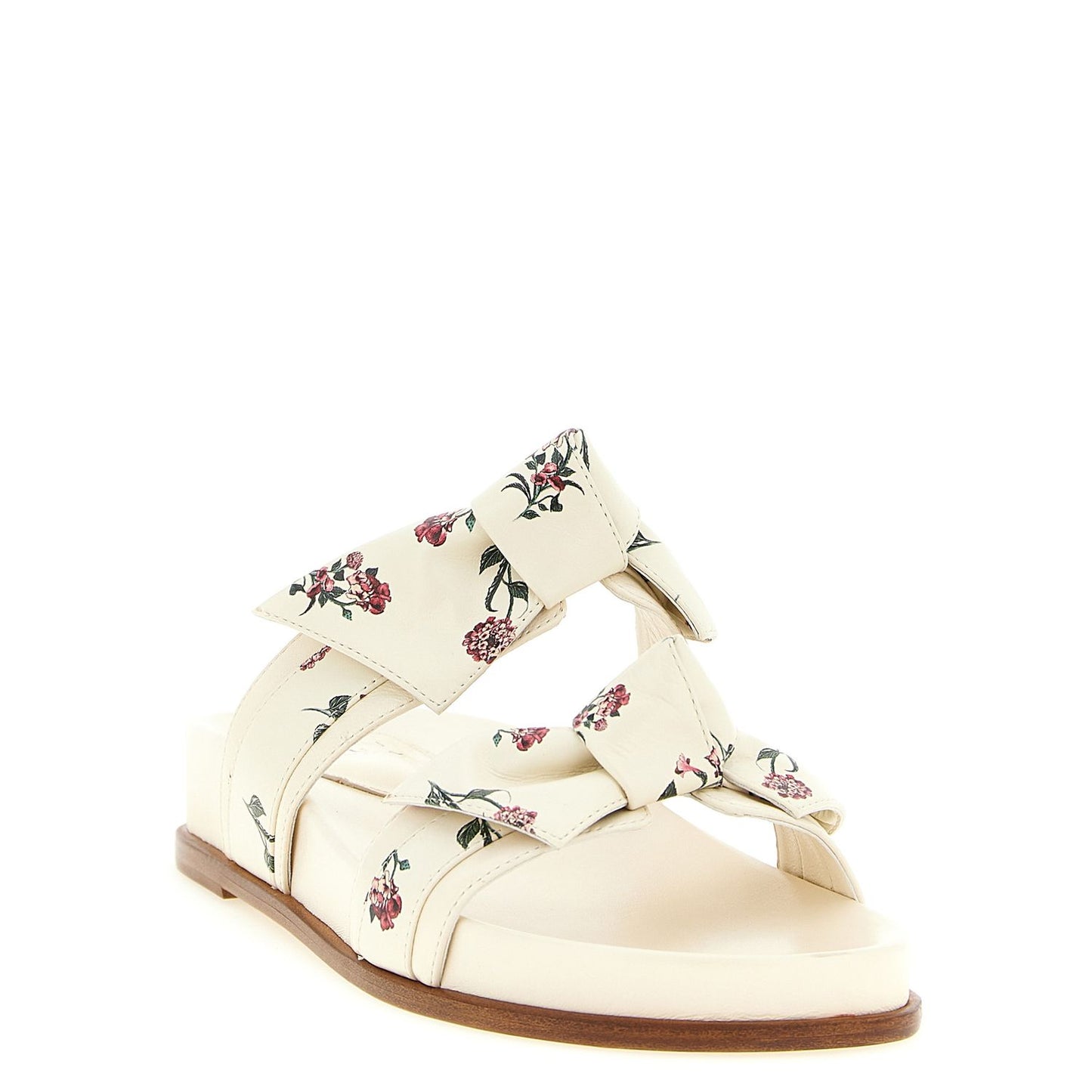 Alexandre Birman White Cowhide Slides
