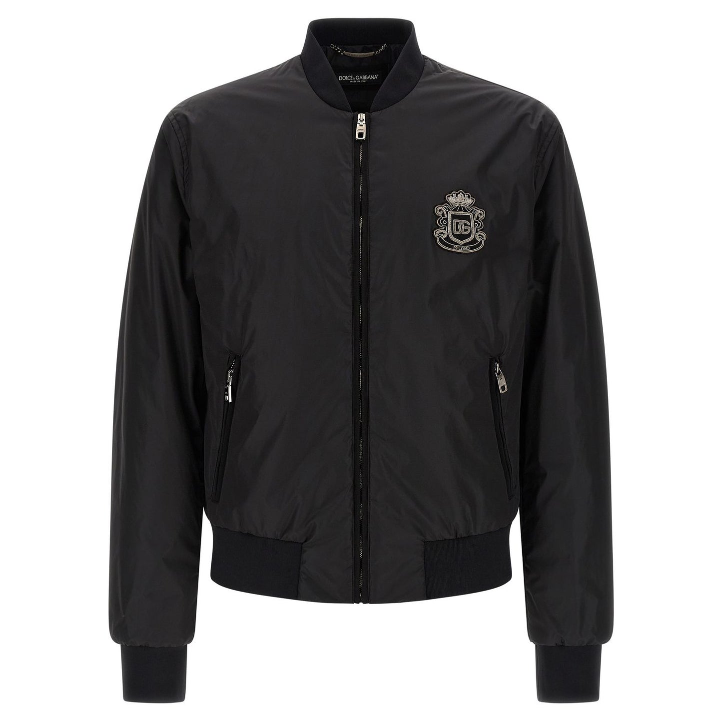 Dolce & Gabbana Black Polyamide Bomber
