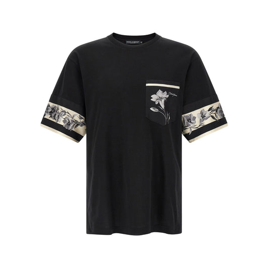 Dolce & Gabbana Black Cotton Long Sleeve T-Shirt