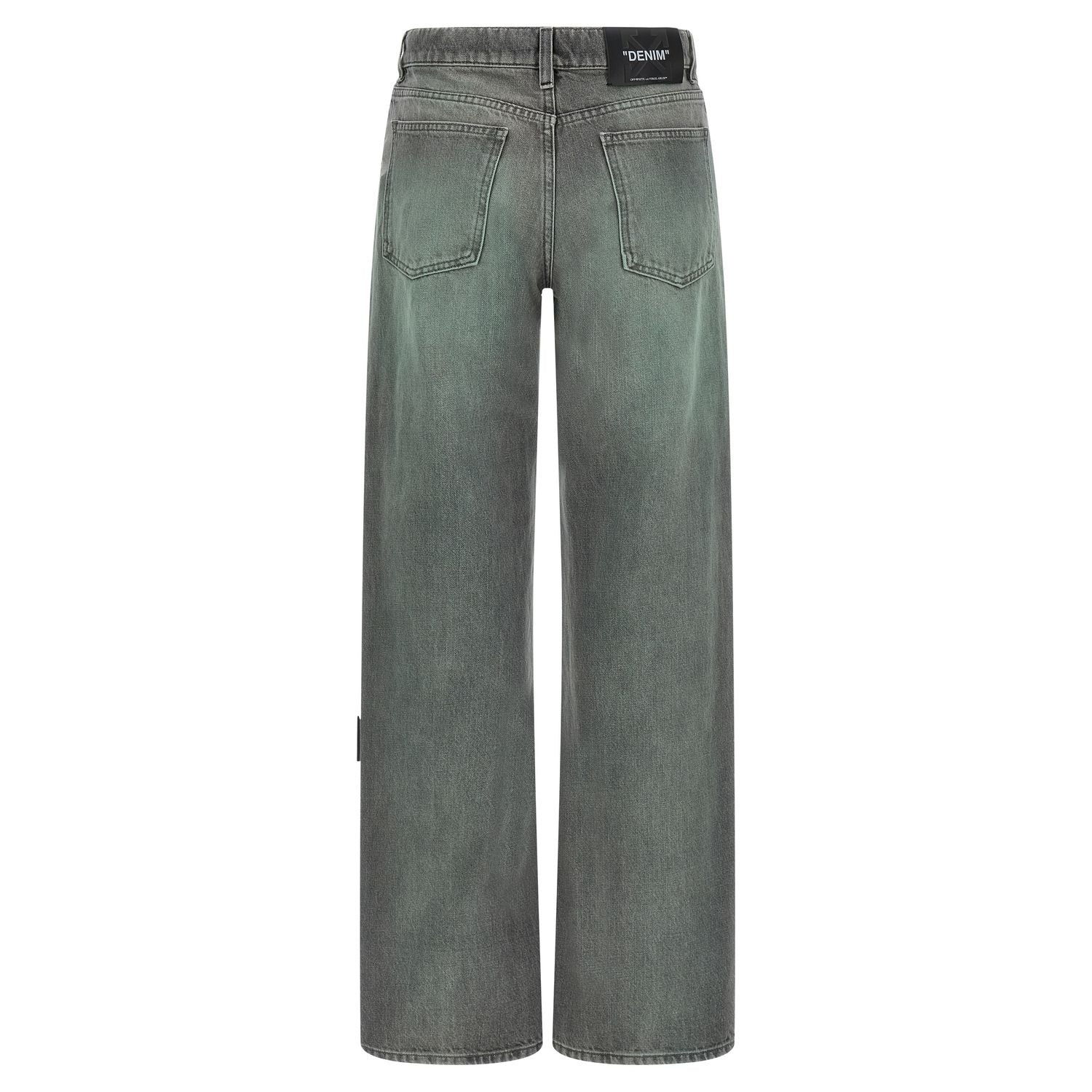 Off-White Gray Cotton Jeans Denim