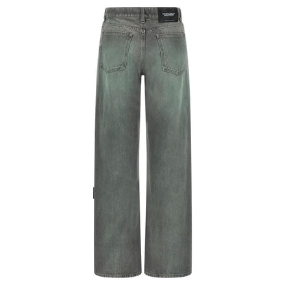 Off-White Gray Cotton Jeans Denim