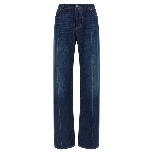Dolce & Gabbana Blue Cotton Straight-Leg Jeans