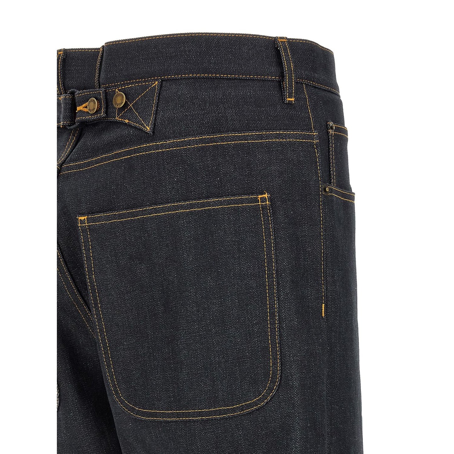 Thom Browne Blue Cotton High-Waisted Jean