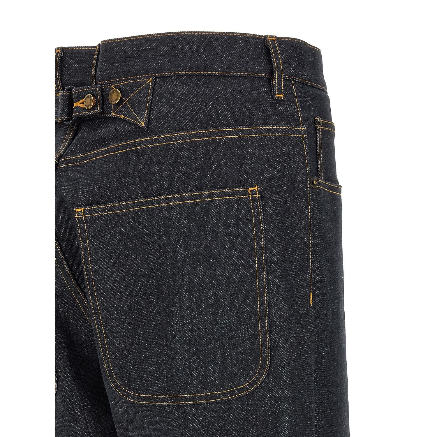 Thom Browne Blue Cotton High-Waisted Jean