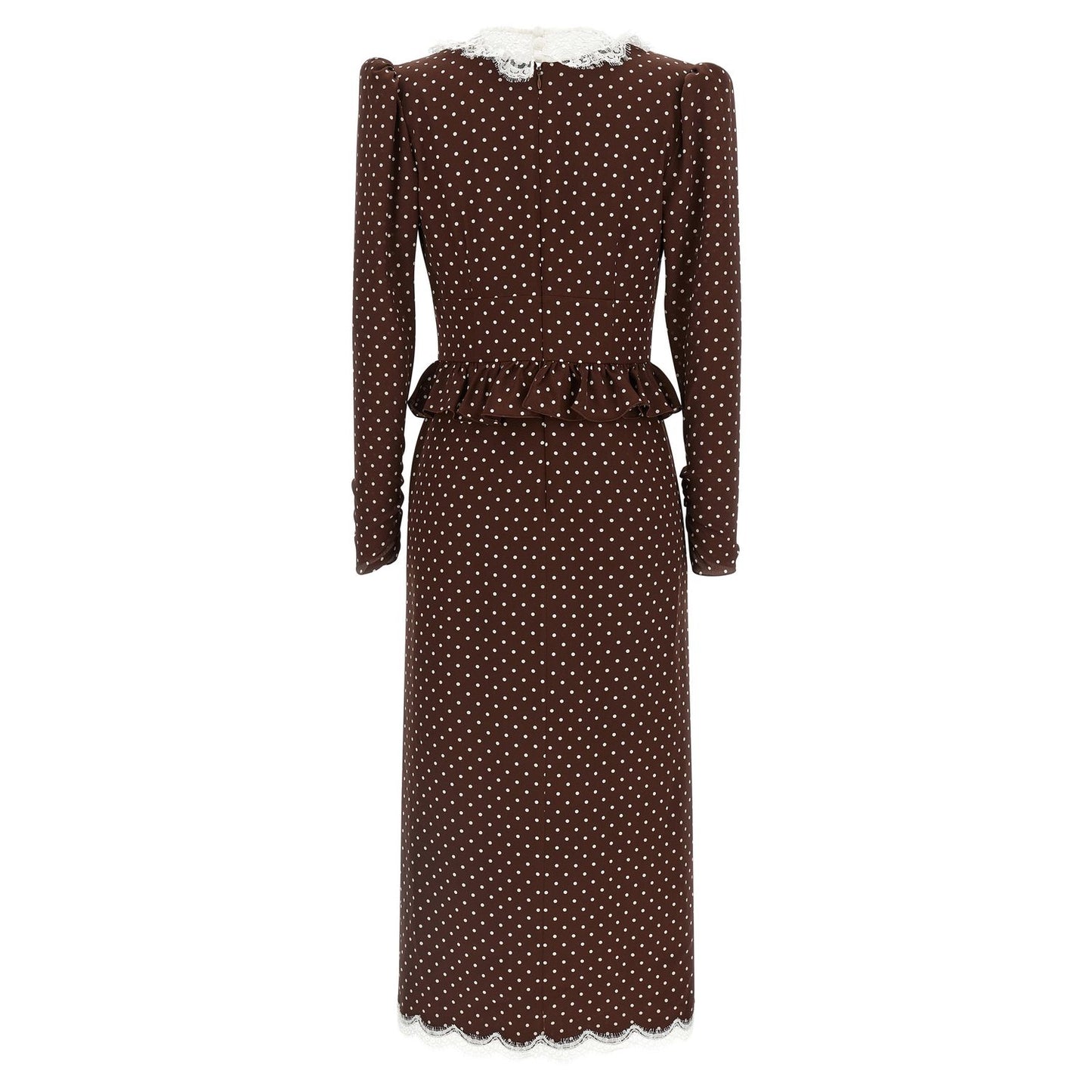 Alessandra Rich Brown Silk Midi Dress